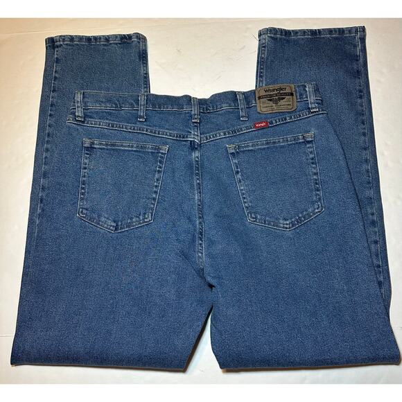 Wrangler Mens Jeans Five Star Regular Fit Flex Size 38x32 Medium Wash Denim - Picture 4 of 5